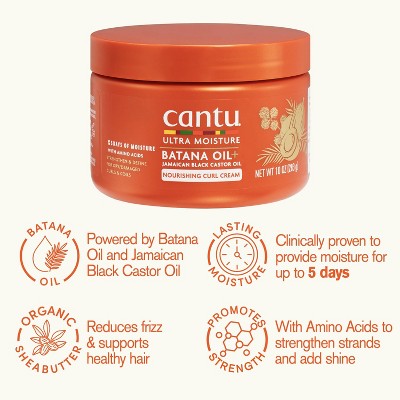 Cantu Ultra Moisture Nourishing Curling Cream with Batana Oil + Jamaican Black Castor Oil - 10 fl oz