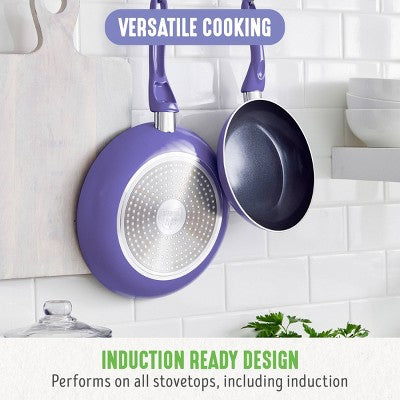GreenLife Essentials 8" Ceramic Nonstick Aluminum Fry Pan Veri Peri: Dishwasher-Safe, Smooth Surface Induction Compatible