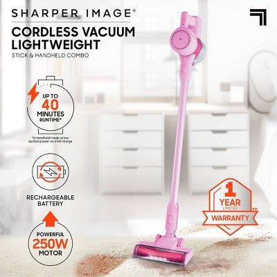 Sharper Image 2-in-1 Brushed Motor Cordless Stick and Handheld Vacuum Pink (LOCAL PICKUP ONLY)