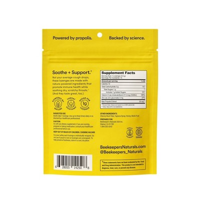 Beekeepers Naturals Propolis Soothing Lozenges - Honey - 14ct