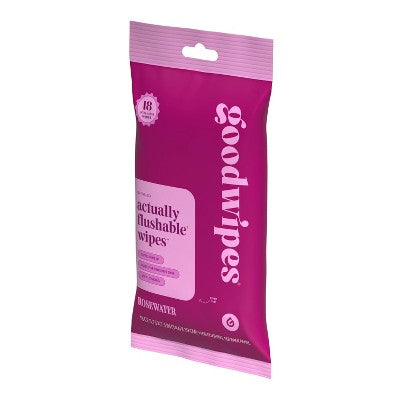 Goodwipes Flushable Wipes Travel Size Rosewater - 18ct