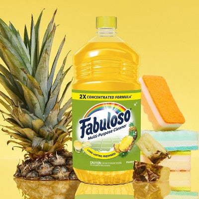 Fabuloso Pineapple Liquid All-Purpose Cleaners - 56oz: Multi-Surface, Furniture, Floor Usage