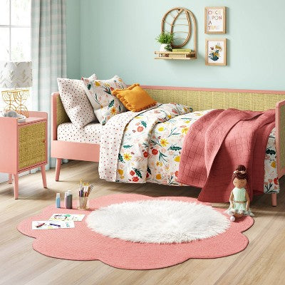 C2 Twin Rattan & Wood Kids' Daybed Rose Pink - Pillowfort (LOCAL PICKUP ONLY)