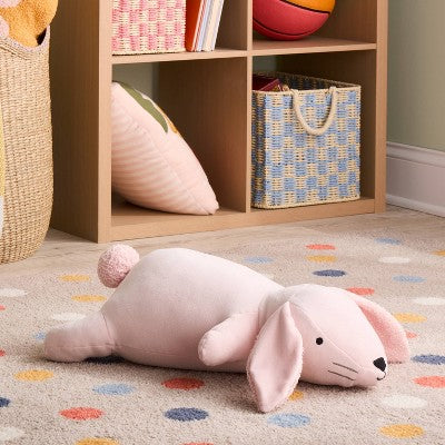 Bunny Weighted Plush Kids' Throw Pillow Pink - Pillowfort