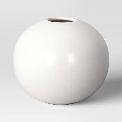 Ceramic Round Decorative Vase White - Room Essentials