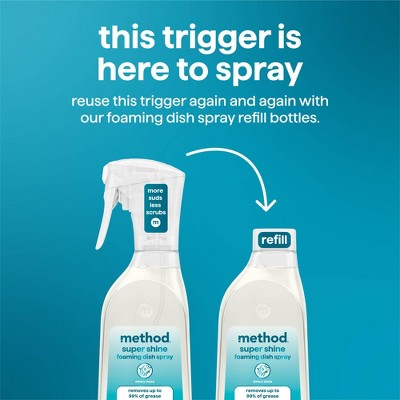 Method Super Shine Foaming Dish Spray Refill Powered By Enzymes Dewy Daze - 16oz