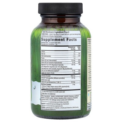 Irwin Naturals Triple Source Magnesium + Ashwagandha, 60 Liquid Soft-Gels