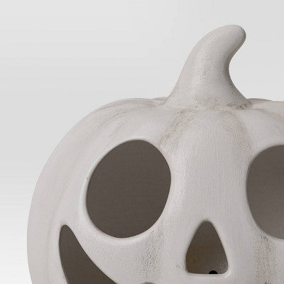 Lit Plastic Pumpkin Figurine - Hyde and EEK! Boutique Gray
