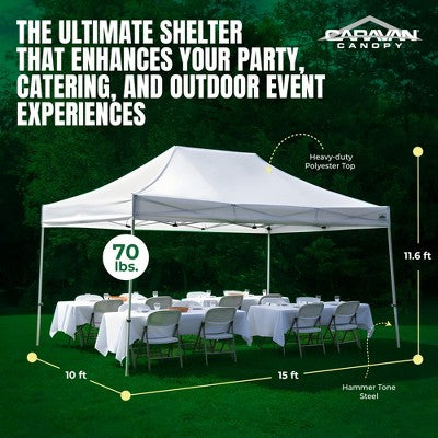 Caravan Canopy TitanShade 10 by 15 Foot Instant Steel Frame Canopy Kit, White (LOCAL PICKUP ONLY)