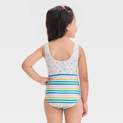 Toddler Girls' Ms. Rachel Cutout Bow One Piece Swimsuit - 4T