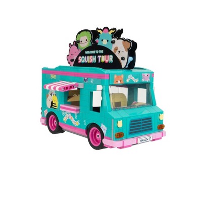 Squishmallows Deluxe Playset & 4_2" Buildable Figures Building Set - Squish Tour Van: Creative Thinking Educational Toy, 788 Pieces