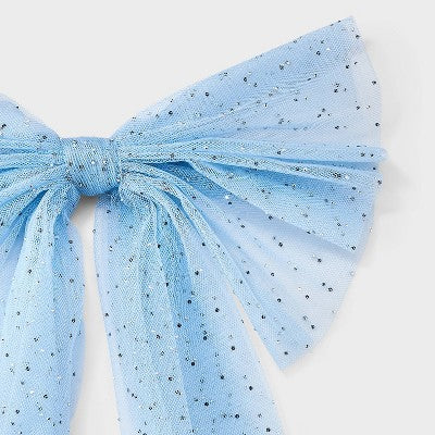 Tulle Rhinestone Hair Bow - A New Day Blue