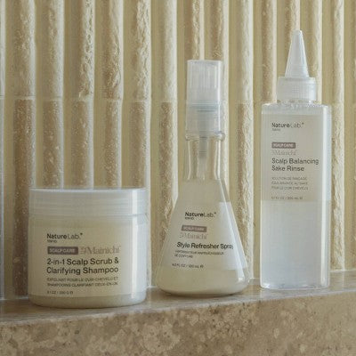 NATURELAB. TOKYO Mainichi Scalp Scrub + Clarifying Shampoo - Buildup Removal + Oil Control, Scalp Detox, Sugar-to-Foam, 8.1 oz
