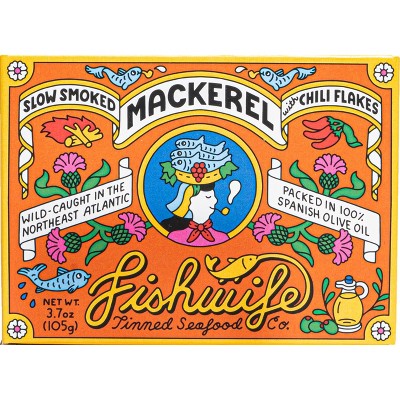 Fishwife Slow Smoked Mackerel with Red Chili Flakes - 3.7oz: Gluten-Free, High Protein