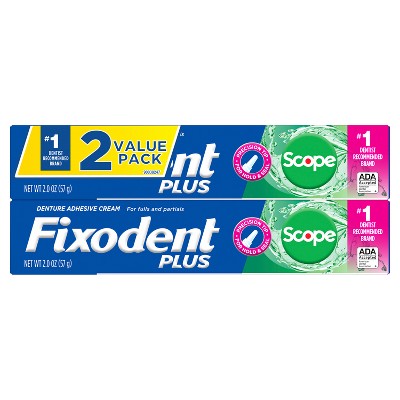 Fixodent Plus Scope Precision Hold & Seal Denture Adhesive - 2.0oz/2pk