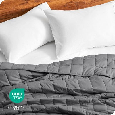 30 lb 80" x 87" Weighted Blanket Cotton Grey by Bare Home (LOCAL PICKUP ONLY)