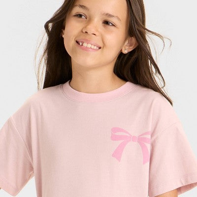 Girls' Short Sleeve Oversized Seoul Graphic T-Shirt - Cat & Jack Dusty Pink S
