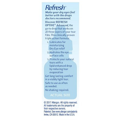 Refresh Optive Advanced Eye Drops - 10ml