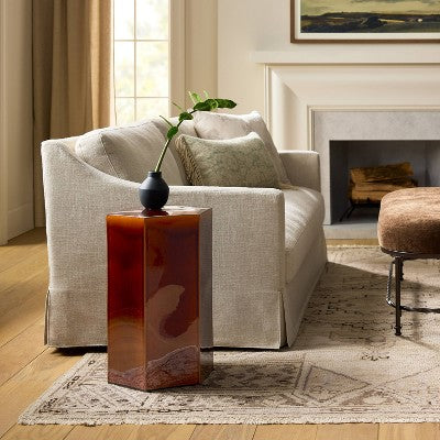 Hex Ceramic Drink Table Maroon - Threshold designed with Studio McGee (LOCAL PICKUP ONLY)