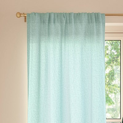 42"x84" Sheer Crinkled Gauze Matelasse Curtain Panel Blue - Room Essentials
