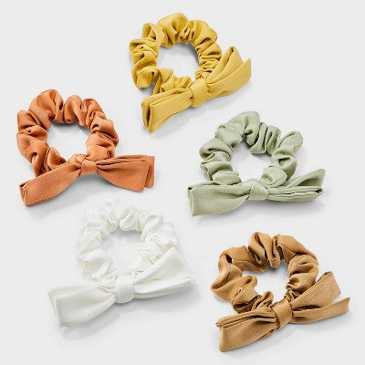 Matte Satin Hair Twisters Set 5pc - A New Day: Solid Pattern, Recycled Polyester, Hair Styling, All Hair Types