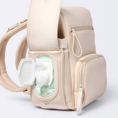 Mini Boxy Solid Backpack Diaper Bag - Tan - Cloud Island