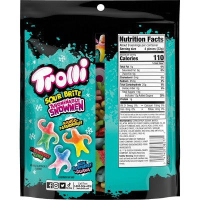 Trolli Abominable Snowman Christmas Candy Stocking Stuffers - 10oz