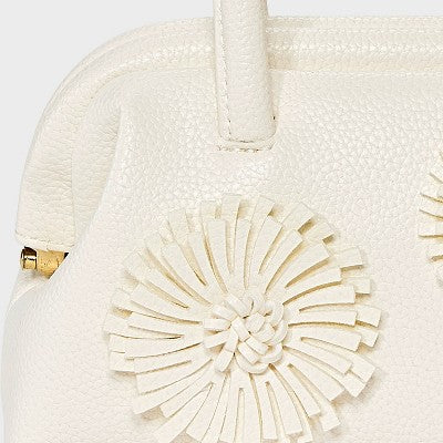 Flower Frame Satchel Handbag - A New Day White