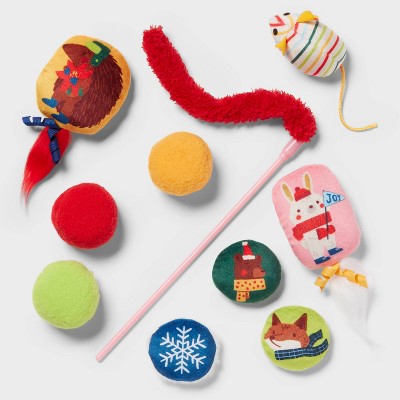 Happy Holiday Gift Cat Plush Toy Set - 10pk - Wondershop