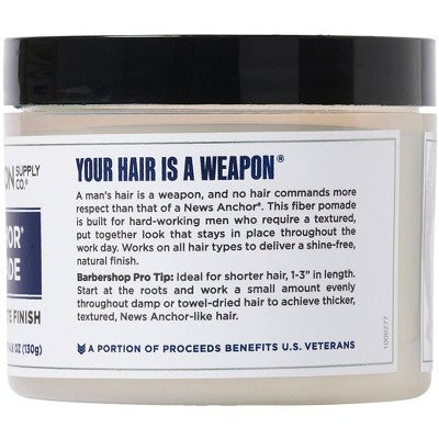 Duke Cannon News Anchor Fiber Pomade - Strong Hold, Matte Hair Styling Pomade for Men - 4.6 oz
