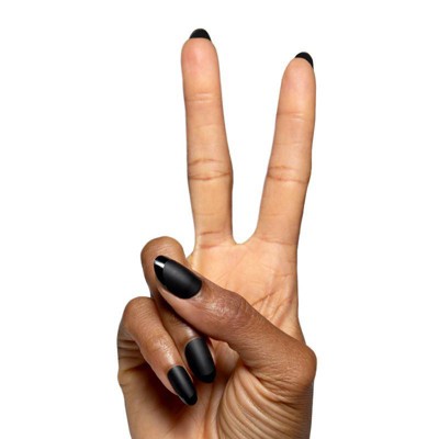 Olive & June Press-On Fake Nails - M Oval - Glossy Tip Black French - 42ct