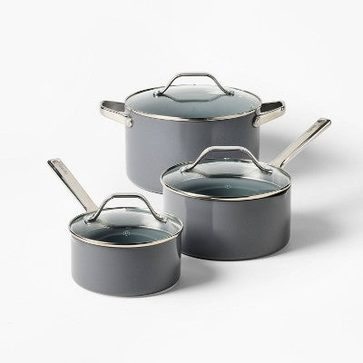 12pc Nonstick Ceramic Coated Aluminum Cookware Set Dark Gray - Figmint (LOCAL PICKUP ONLY)