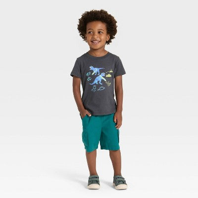 Toddler Boys' Short Sleeve Dino T-Shirt - Cat & Jack 3T