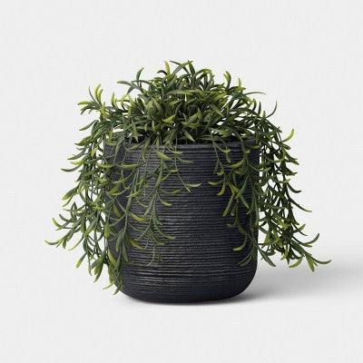 Fluted Outdoor Planter Black 10" - Threshold