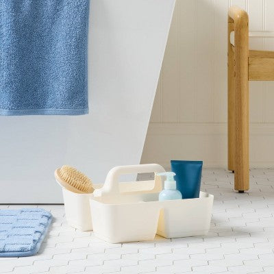 Small Plastic Dorm Shower Caddy Ivory- Room Essentials