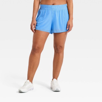 Women's Mid-Rise Mesh Run Shorts 3" - All In Motion Blue XS