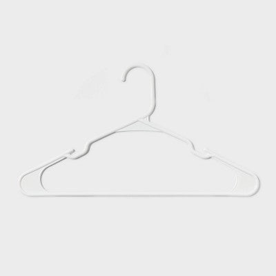 18pk Plastic Hangers White - Brightroom