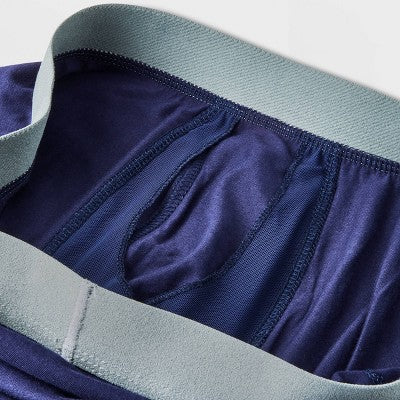 Men's Support Pouch Boxer Briefs 4pk - Goodfellow & Co Black/Blue/Gray XXL: Cotton Blend, Mid Rise, Mesh Liner