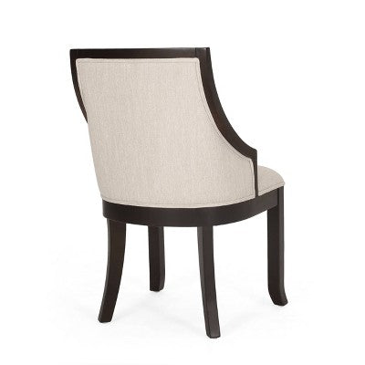 Christopher Knight Home Set of 2 Thurber Birch Wood Upholstered Dining Chairs Beige/Walnut (LOCAL PICKUP ONLY)