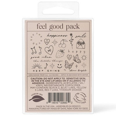 INKED by Dani Feel Good Pack Temporary Tattoos - 20ct