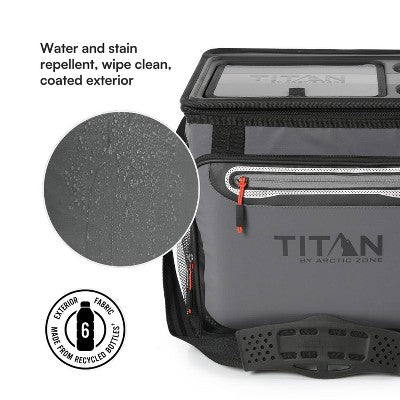 Titan by Arctic Zone 40 Cans/26.5 qt Collapsible Table Top Soft-Sided Cooler - Sharkskin Gray