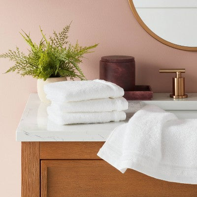 4pk Total Fresh Antimicrobial Washcloth Set White - Threshold