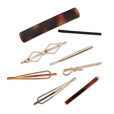 scunci Fashion Pins & Barrettes - Assorted Sizes & Styles - All Hair - 8pcs