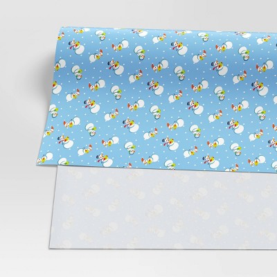 50 sq ft Singing Snowmen Christmas Gift Wrap Light Blue - Wondershop (LOCAL PICKUP ONLY)