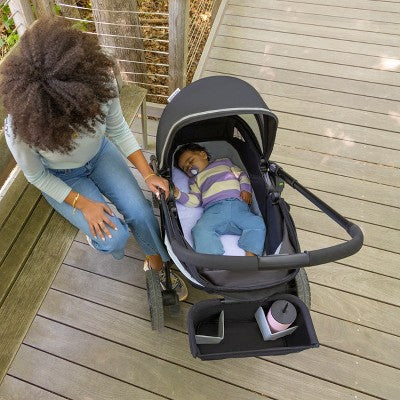 Evenflo Pivot Xplore Dreamz Stroller Wagon with Infant Car Seat Adapter - Jetsetter Black (LOCAL PICKUP ONLY)
