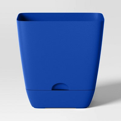 Square Self-Watering Plastic Indoor Outdoor Planter Pot Blue 6"x6" - Room Essentials