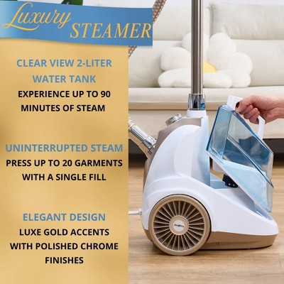 True & Tidy Luxury 10-Setting Upright Garment Steamer with Intelligent Automatic Shut-Off System Champagne (LOCAL PICKUP ONLY)
