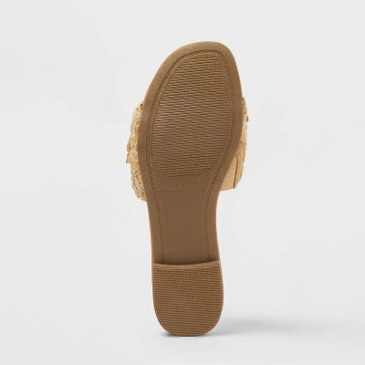 Women's Jolie Slide Sandals - A New Day Natural 8