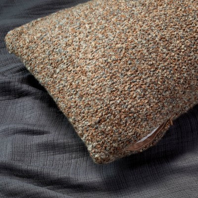Textured Boucle Lumbar Decorative Throw Pillow Brown - Casaluna (LOCAL PICKUP ONLY)