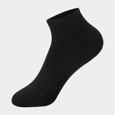 Hanes Boys' 10pk Premium Ankle Socks - Black/White M